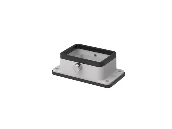 bulkhead mounting housing, size 44.27, central lever alu, 2 pegs