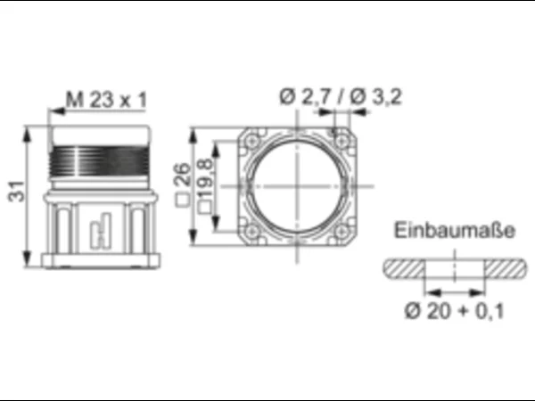 Twilock-S, Panel Connector, Male Thread