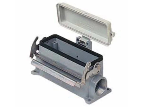 surface mounting housing, size 77.27, V-TYPE alu, 1 lever, 1xPG21 side, cov.
