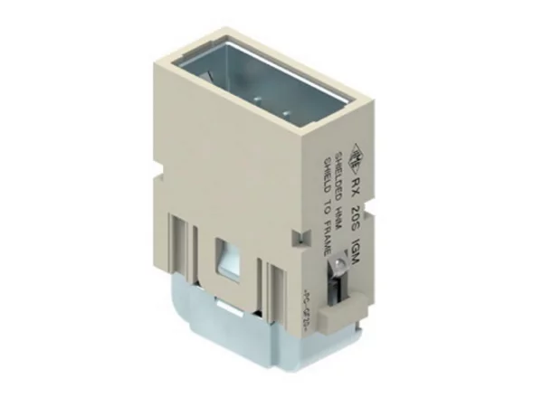 male insert, MIXO HNM, 1MU, 20p, crimp, 4A, 32V, with contact to PE