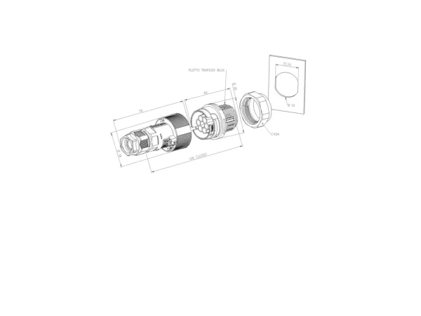 Plug connector panel-mounted M28