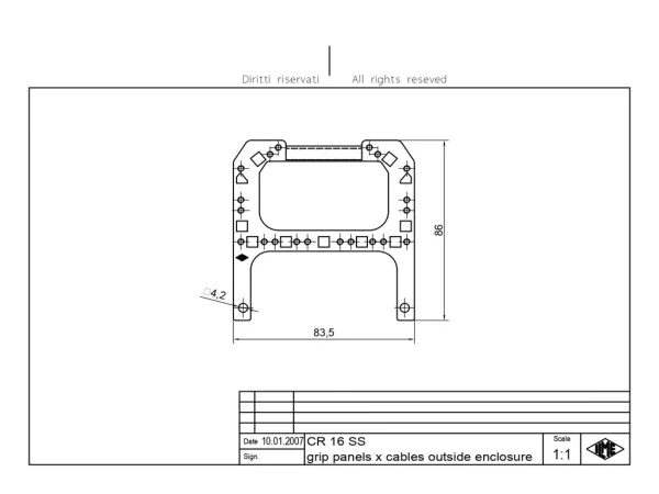 strain relief anchorage, size 77.27, steel zinc plated, for PE- and GND-connection