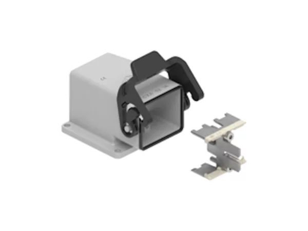 bulkhead mounting housing, angled, 2 modules, MIXO TWO zinc,  1 lever