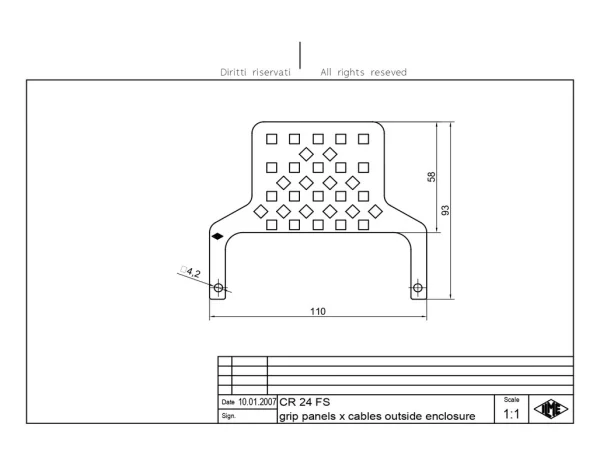 strain relief anchorage, size 104.27, steel zinc plated, for PE- and GND-connection
