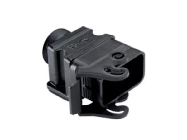 bulkhead mounting housing, angled, size 32.13, CQ plastic, 1 lever, 1xPG21 side