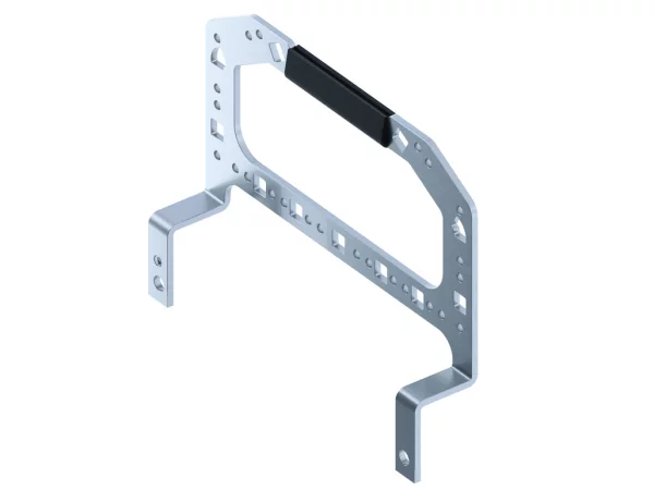 strain relief anchorage, angled, size 104.27, steel zinc plated, for PE- and GND-connection