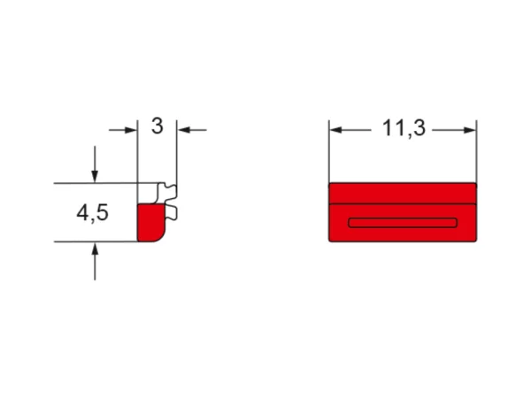 coding element, plastic, 4 coding possibilities, for female inserts CK and CKS 04, red