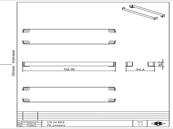 PE-jumper, size 104.27, for housing T-type and COB plastic