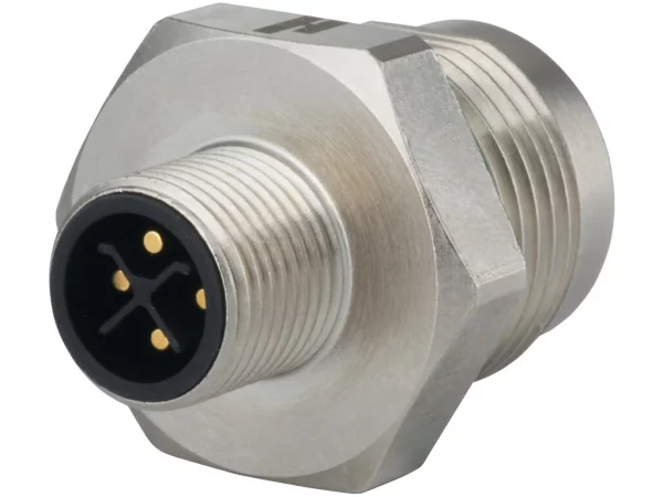 Panel connector male thread, single hole front mounted