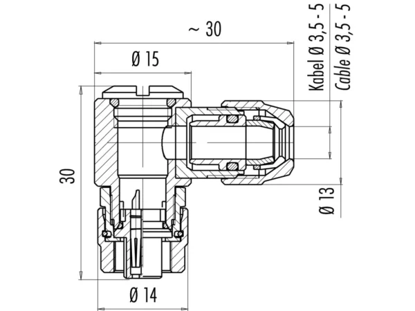 Female angled connector
