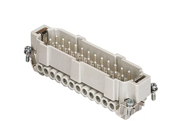 male insert, size 104.27, 24p+PE, silver, screw, 16A, 500V