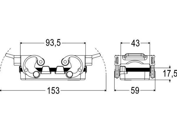 protection cover, size 77.27, alu, 2 levers, gasket, loop