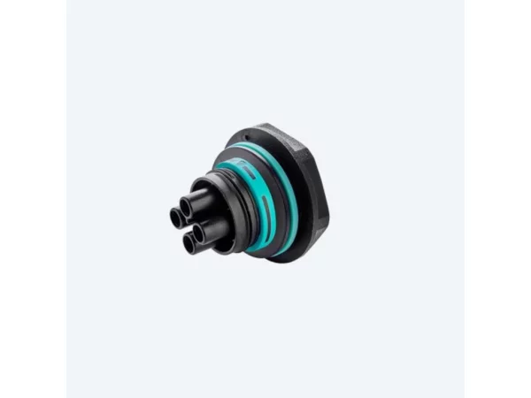 Mini socket connector panel-mounted, screw