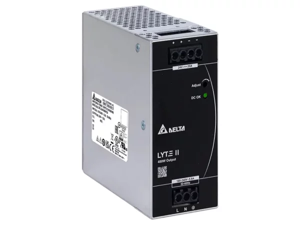 Power supply, 1Ph, 480W, DIN Rail, AC/DC, 24 Vdc, 20 A