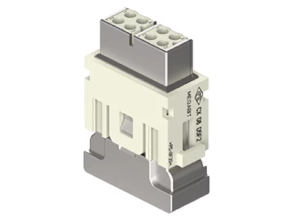 female insert, MIXO HNM, 1MU, 8p, crimp, 10A, 50V, megabit, double cable entry