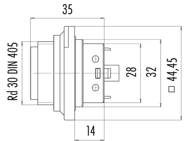 Male panel mount connector