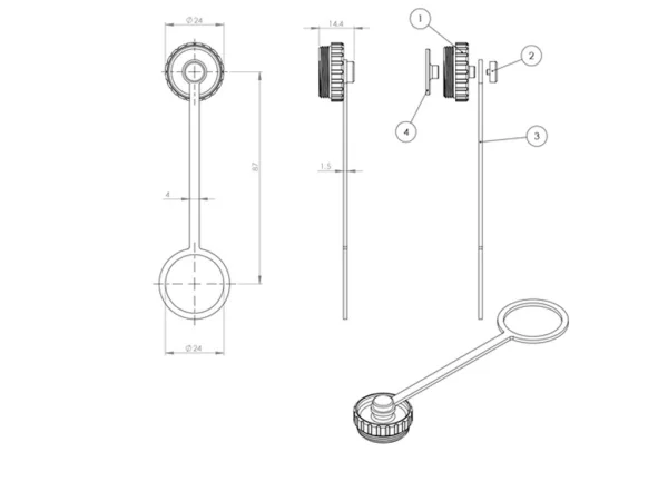 TH387 Closure cap for Plug M25