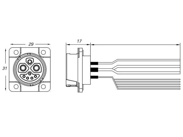 Female panel mount connector