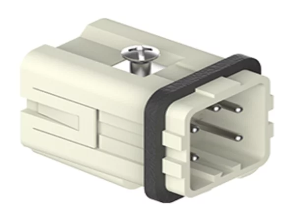 male insert, size 21.21, 4p+PE, silver, spring, 10A, 400V