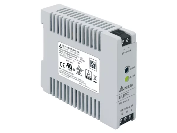 Power Supply, 1Ph, 15W, DIN Rail, AC/DC, 5 Vdc, 3 A