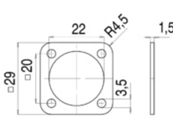 Sealing for square flange