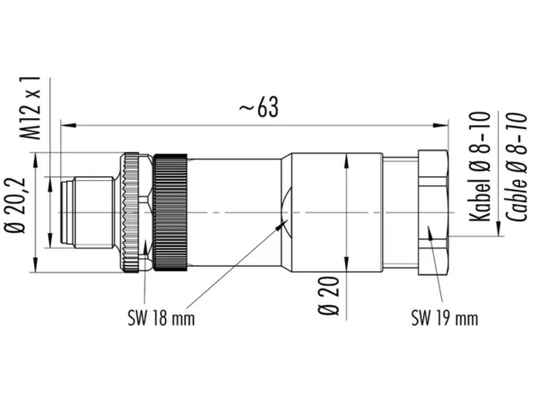 Male cable connector