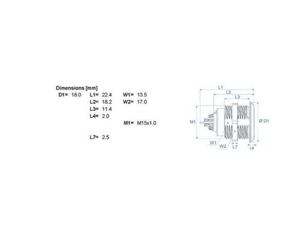 Standard wall mounted socket - front mounting