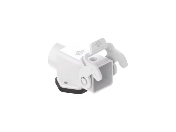 bulkhead mounting housing, angled, size 21.21, CK plastic, 1 lever, 1xM20 side