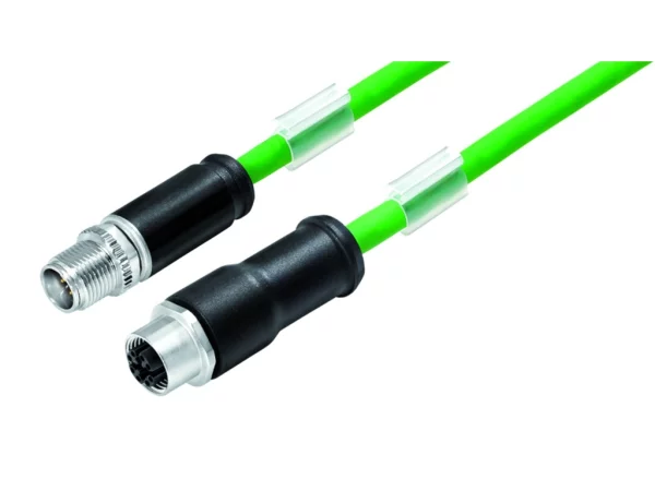 Connecting cable, male cable connector M12x1 & female cable connector M12x1