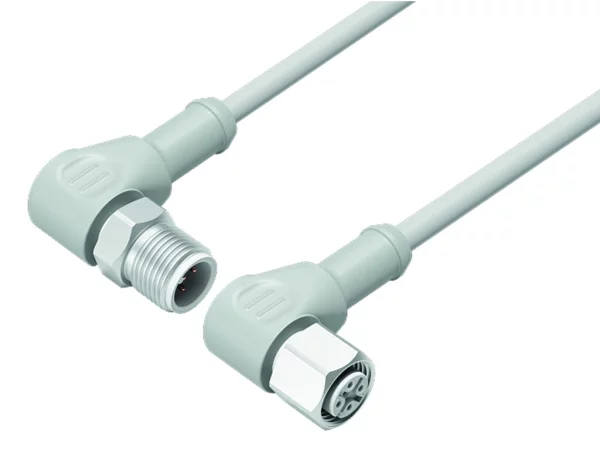 Connecting cable, Male angled connector M12x1 - Female angled connector M12x1