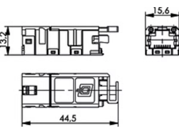 female insert, 8p+GND, 1A, 50V, RJ45, for CX 8 J6IM, mounting to ATR C22