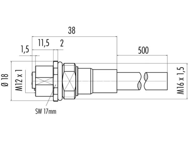 Female panel mount connector