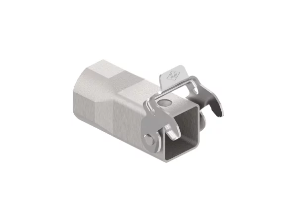 hood, size 21.21, EMC zinc, 1 rigid lever stainless steel, 1xM25 top