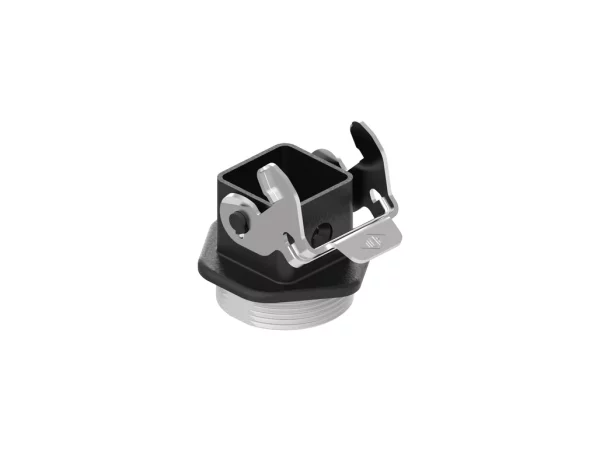 bulkhead mounting housing, size 21.21, W-TYPE zinc, 1 rigid lever stainless steel, 1xM32 external