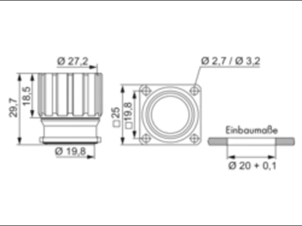 Panel Connector, Female Thread