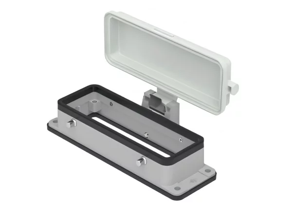 bulkhead mounting housing, size 104.27, C-TYPE alu, 4 pegs, cover plastic