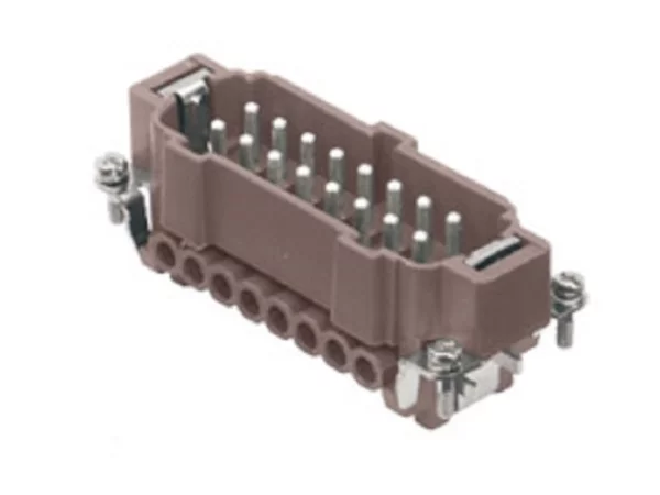 male insert, size 77.27, 16p+PE, silver, screw, 16A, 500V, 180°C