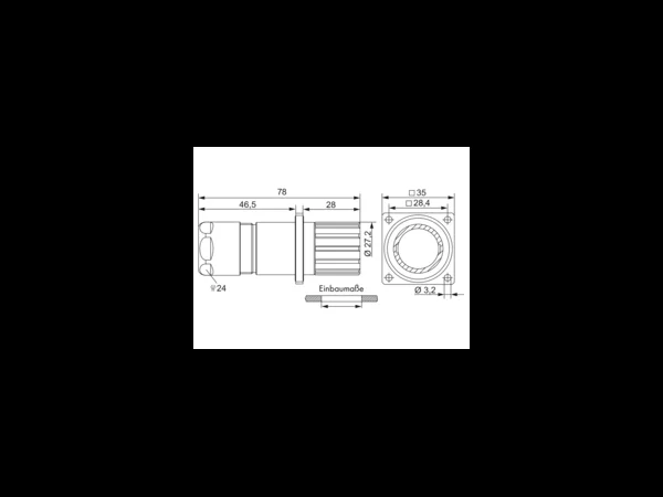 Panel Connector, Female Thread, with Strain Relief