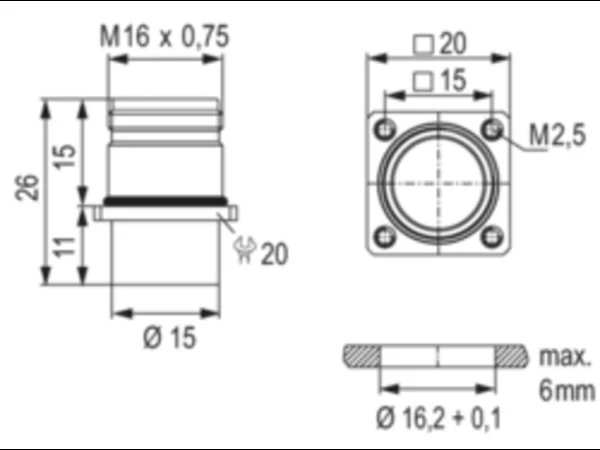 Panel Connector Male Thread