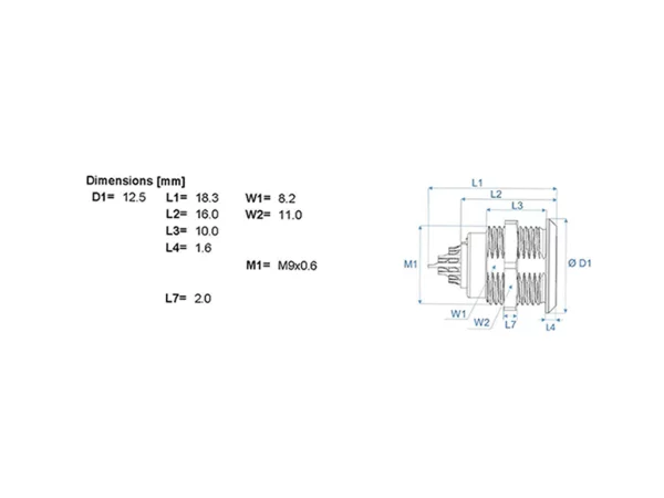 Standard wall mounted socket - front mounting