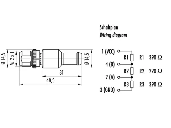 Male terminating connector