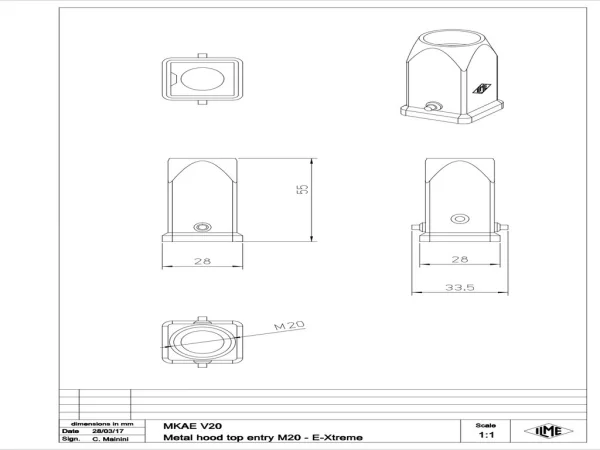 hood, size 21.21, E-Xtreme alu, 2 pegs, 1xM20 top