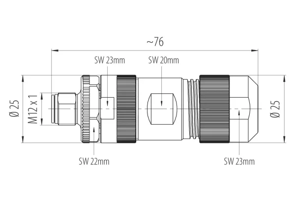 M12 Male cable connector