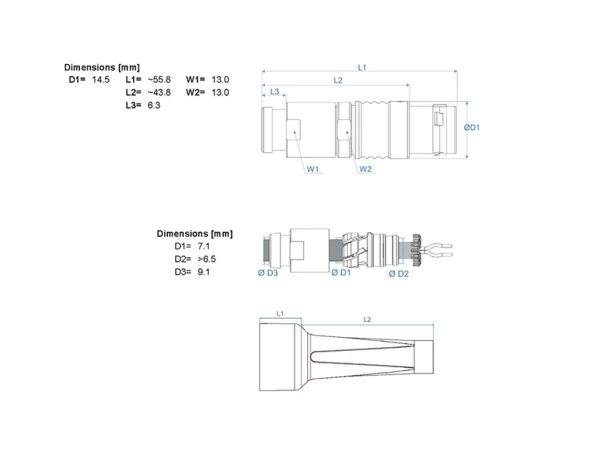Straight cable plug with back nut for Bend Relief
