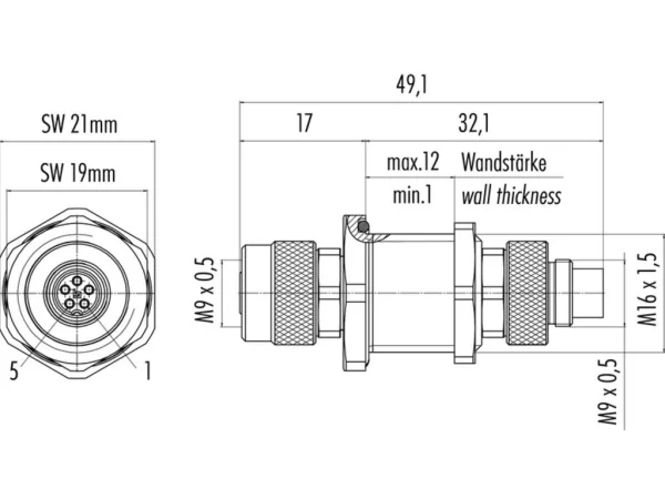 Adapter for panel mount connectors