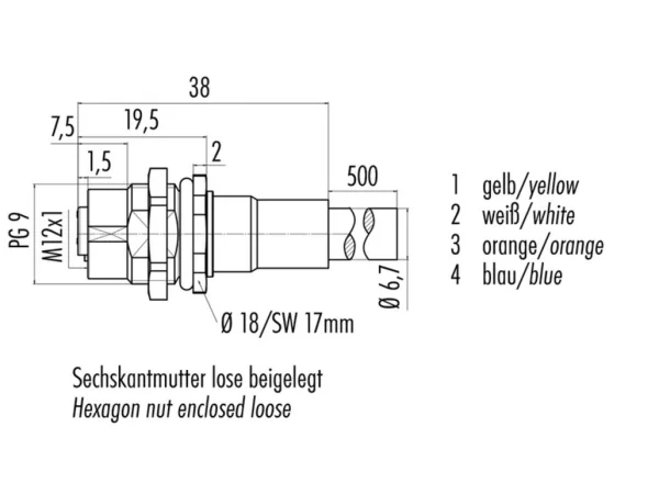 Female panel mount connector