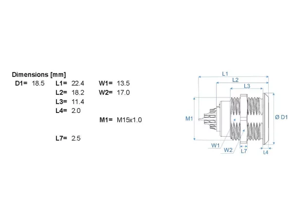 Standard wall mounted socket - front mounting