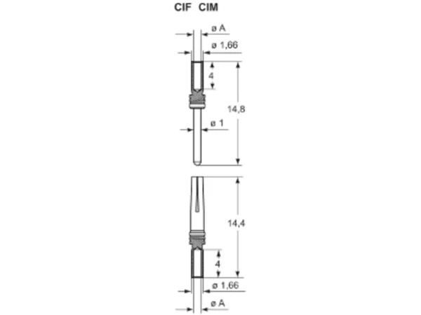 male contact, 0,33-0,52mm², gold, crimp, 5A, series CI