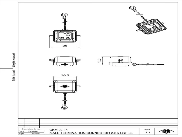 termination connector, size 21.21, plastic, 2 pegs, terminal connection pole no.2+3, eyelet