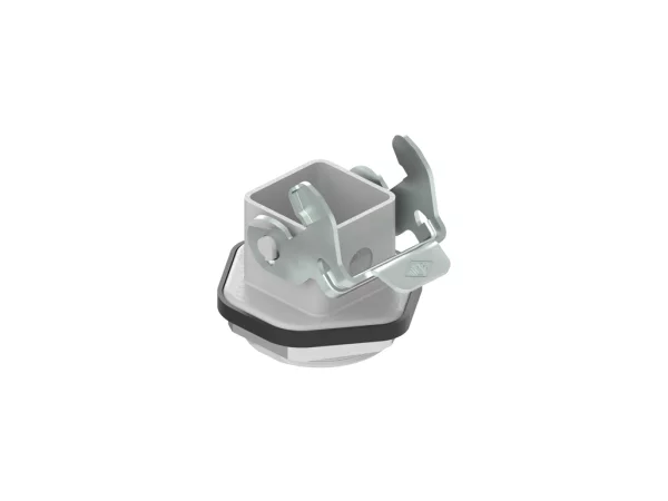 bulkhead mounting housing, size 21.21, CKA zinc, 1 rigid lever steel, 1xM32 external, profiled gasket